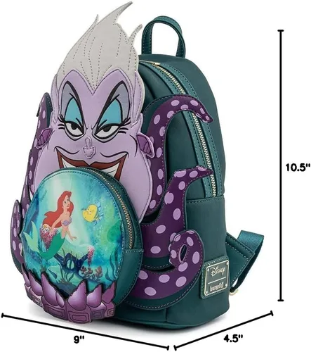 Vista 9 de Loungefly Disney Villains Scene Ursula Crystal Ball - Bolsa de hombro para mujer, doble correa, talla única