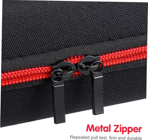 Vista 3 de Vaguelly Bolsa de micrófono dual: bolsa de almacenamiento portátil de mano, con exterior de carcasa dura de EVA e interior acolchado de esponja