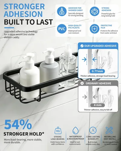 Vista 4 de COOLMI Shower Caddy Adhesive Replacement, 6 Pack Single Hook Refill