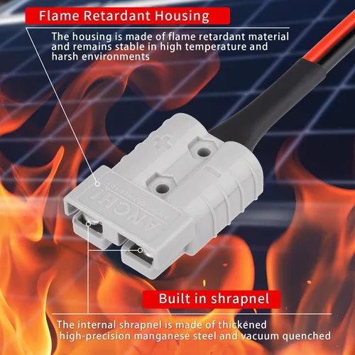 Vista 2 de ELFCULB Cable Conector Anderson 10AWG 2FT 50 Amp, Cable Conector Rápido de Batería con Enchufe Anderson SB50 para Conexiones de Alimentación