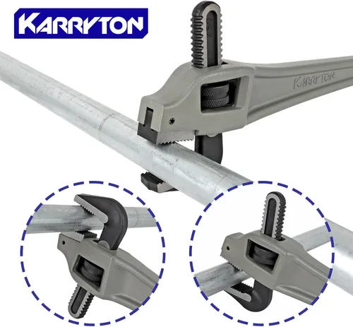Vista 6 de Llave para tubos de aluminio con desplazamiento de 18 pulgadas, capacidad de mandíbula ajustable de 3.5"/89mm, llave de plomería resistente