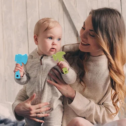 Vista 6 de TYRY.HU Juguetes de dentición para bebés de 0-6 meses 6-12 meses, silicona libre de BPA, mordedor molar para bebés, juguetes para masticar, martillo