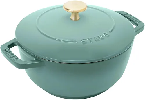Vista 11 de Staub Z1025-988 Pico Cocotte Eucalipto redondo, 5.5 pulgadas (5.5 in), pequeño, doble mano, olla esmaltada fundida, compatible con inducción