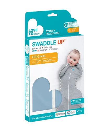 Vista 5 de Love to Dream Swaddle UP, saco de dormir para bebé, mantas envolventes que permiten el auto-calmado para recién nacidos, ajuste ceñido ayuda a