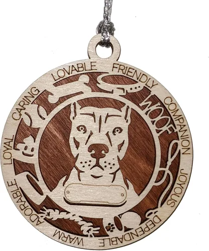 Vista 36 de Adorno de Navidad personalizado para perro Cavalier King Charles Spaniel, redondo de 3 pulgadas, madera cortada con láser de 2 capas, nombre y texto