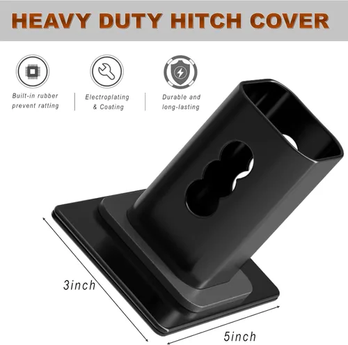 Vista 3 de Cubierta de enganche de remolque de metal con bandera estadounidense pesada para receptores de 2 pulgadas, cubiertas de enganche de remolque de 2