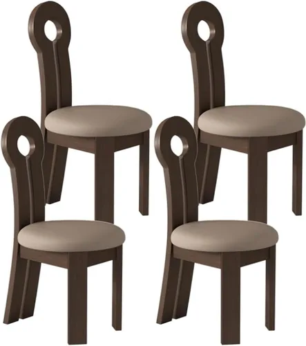 Vista 17 de YVYKFZD Dining Chairs Set, Solid Wood Dining Room Chair, Upholstered Kitchen Chairs, Unique Key-Shaped Living Room Chair, for Offices Bedroom Study