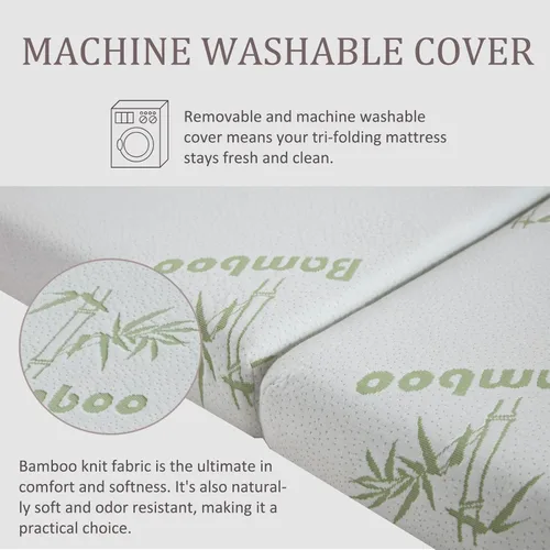 Vista 35 de SINWEEK Colchón plegable de espuma viscoelástica, cubrecolchón plegable de 4 pulgadas, cama de invitados certificada CertiPUR-US con funda