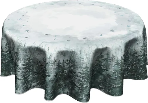 Vista 26 de Giwawa Mantel redondo de bola de Navidad de 60 pulgadas, impermeable, cubierta de mesa para el hogar, restaurante, cocina, picnic, decoración