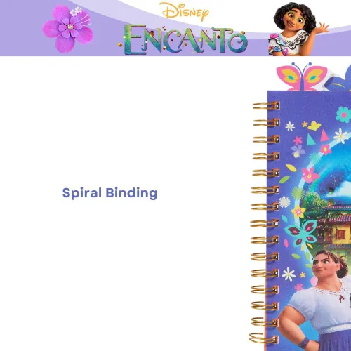 Vista 9 de Disney Encanto - Cuaderno con pestañas encuadernadas, encuadernado en espiral, 96 páginas a rayas, 8 x 7 pulgadas, morado