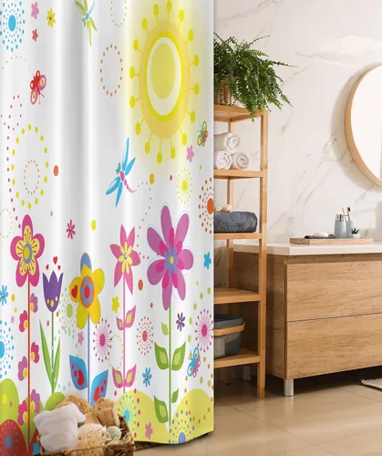 Vista 98 de Ambesonne Cortina de ducha abstracta, acuarela horizontal ovalada en forma de hojas, tonos pastel suaves, obras de arte clásicas, juego