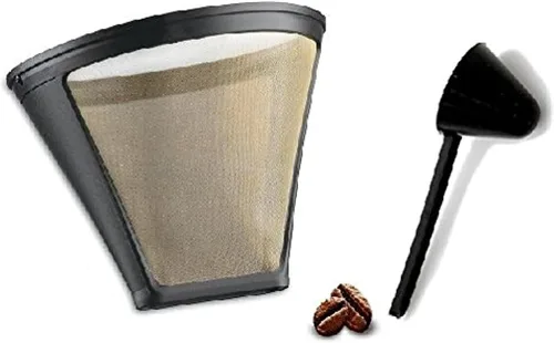 JADA Lifestyles - Filtro de café permanente de repuesto GTF-4, filtro dorado para cafetera DCC-450 con cuchara de café grande