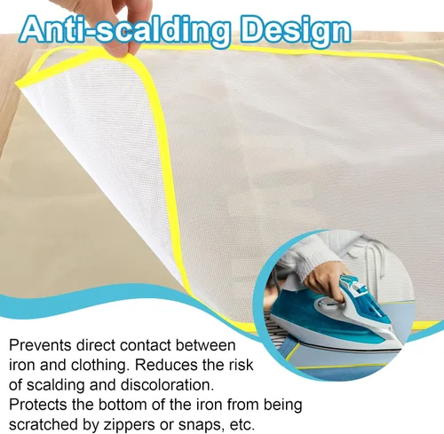 Vista 5 de Bremorou Paquete de 4 paños de planchar para proteger la ropa, paño de prensado para planchar, alfombrilla aislante protectora para ahorrar