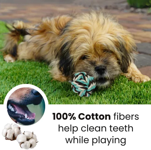 Vista 4 de Otterly Pets Paquete de 6 bolas de cuerda para perros pequeños y cachorros, juguetes masticables duraderos e interactivos, para jugar y buscar