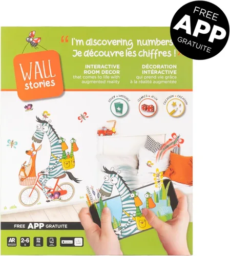 Vista 4 de Calcomanías de pared para niños, calcomanías interactivas de pared para decoración de habitación de niños y niñas, calcomanía de pared de realidad