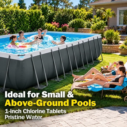 Vista 6 de XtremeClear - Tabletas de cloro de 1.5 libras para piscinas, spas y jacuzzis, tabletas de cloro estabilizadas de 1 pulgada, desinfectante de piscina