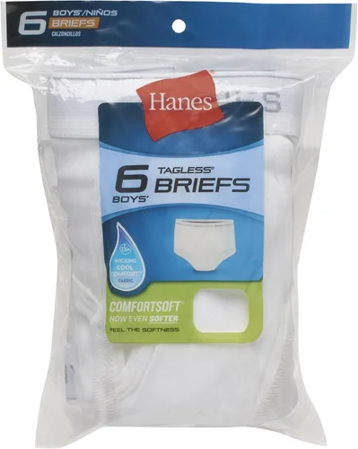 Vista 4 de Hanes Boys Underwear Hanes Boys White Briefs 100 Cotton Underwear for Boys No Ride-Up Boys Briefs 6-Pack