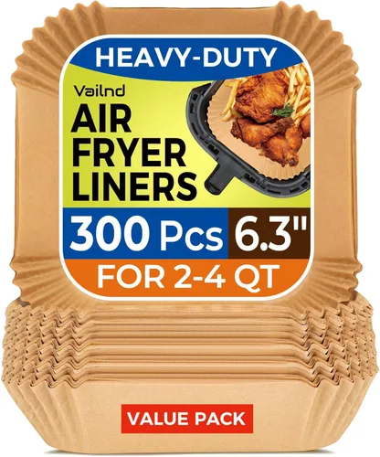 Vista 11 de Forros para freidora de aire para Ninja, 200 piezas de forros de papel redondos de 8 pulgadas desechables para horno, sartenes y hornear, papel