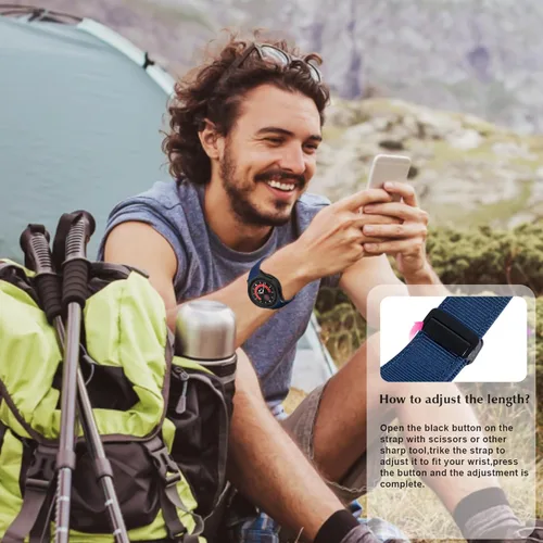 Vista 6 de 20mm 22mm Watch Band Compatible with Samsung Galaxy Watch 6 Band, Nylon Quick Release Replacement Strap with Magnetic Buckle for Women Men