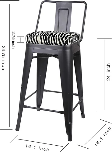 Vista 3 de GIA Taburete de mostrador sin respaldo de 24 pulgadas, cantidad de 4, bronce con asiento de madera clara