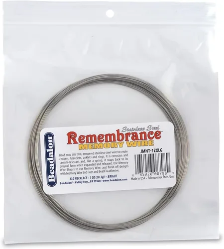 Vista 12 de Beadalon Remembrance - Alambre de memoria de acero inoxidable, resistente, redondo, pulsera, grande, brillante, 8 onzas, aprox. 240 bobinas