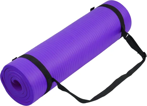 Vista 15 de Fitvids Tapete de yoga de 1/2 pulgada, extra grueso, de alta densidad, antidesgarros, con correa de transporte, adecuado para varios ejercicios
