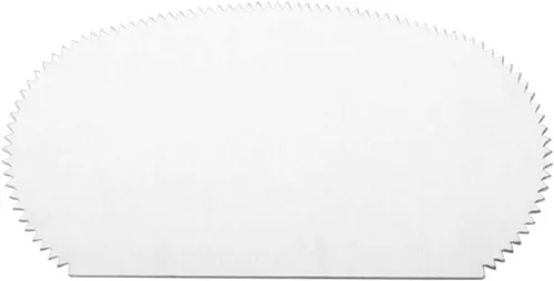 Vista 3 de Restaurantware Pastry Tek - Rascador de pasteles de 4.8 x 2.5 pulgadas, 1 2 patrones para tartas más suave, bordes finos de dientes, bordes rectos