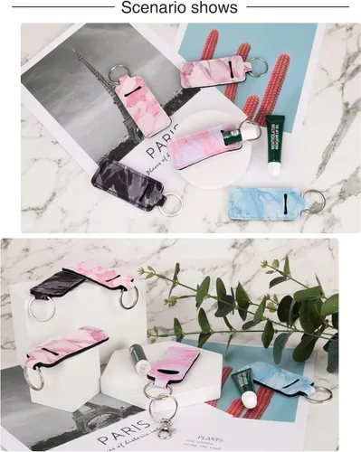 Vista 6 de Chapstick Soporte para bálsamo labial, funda para lápiz labial, soporte para brillo de labios con gancho, 3 piezas de relleno de calcetines