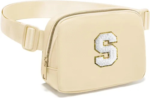 Vista 6 de Gitus Regalos de cumpleaños para niñas de 8, 9, 10, 11, 12, 13 años, cangurera personalizada, bolsa cruzada con letra inicial, bolsa para cinturón