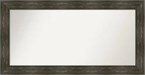 Vista 186 de Amanti Art Espejo de baño marrón para sobre fregadero, 26 x 26 pulgadas, espejo de tocador cuadrado marrón rústico Alexandria, marco de madera