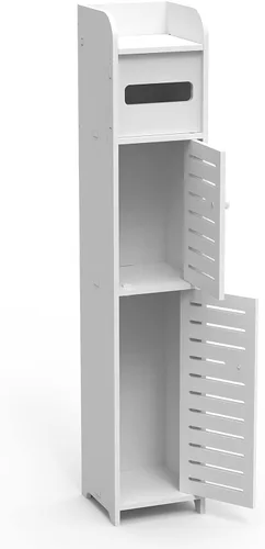 AIRE Armario de almacenamiento de baño pequeño con 2 puertas y 2 estantes, organizador de baño de 6 pulgadas de ancho x 6 pulgadas de profundidad x