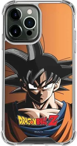 Skinit Funda transparente compatible con iPhone 13 Pro Max, diseño de retrato de Dragon Ball Z Goku con licencia oficial