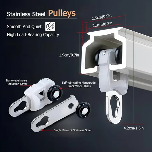 Vista 3 de Heavy Duty Ceiling Curtains Track Aluminum Curtain Rail Silent Curtain Rod Sliding Rail Pole System Wall Mount Room Divider for Windows, RV, Camper