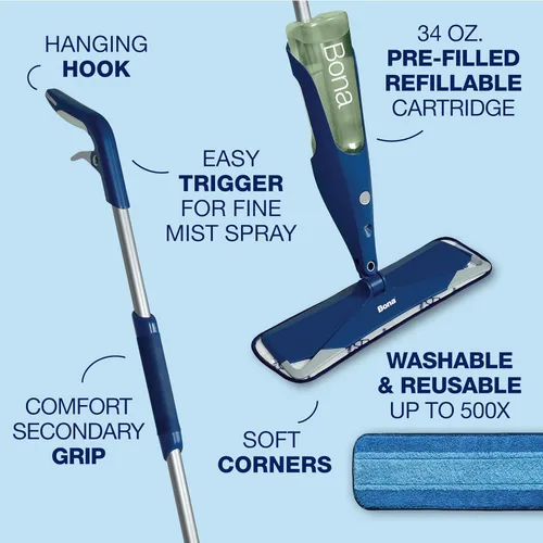 Vista 4 de Bona - Mopa de aerosol de primera calidad para suelos de piedra, baldosa o laminados.