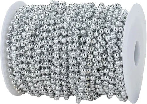 Vista 9 de Guirnalda de cuentas de perlas sintéticas para manualidades de 4mm rollo de hebra de perlas para decorar centros de mesa florales favor de fiesta
