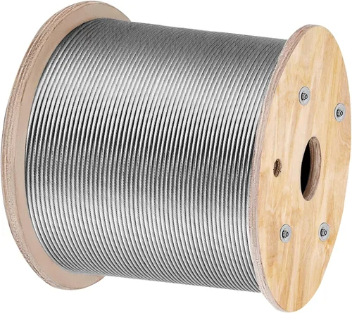 Vista 9 de BestEquip Cable de acero inoxidable 3/16 de 1000 pies, cuerda de alambre de grado marino T316 de 1 x 19, barandilla de cable de avión