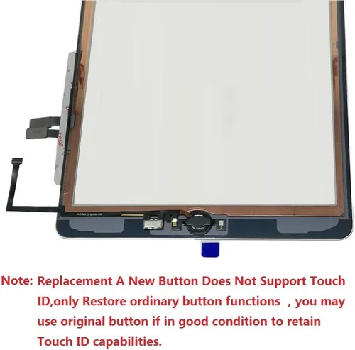 Vista 4 de Para iPad 6 blanco 2018 6ª generación A1893 A1954 reemplazo de la asamblea del digitizador de pantalla táctil con botón de inicio, soporte