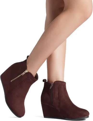 Vista 6 de DREAM PAIRS Women's Suede Low Wedges Ankle Boots