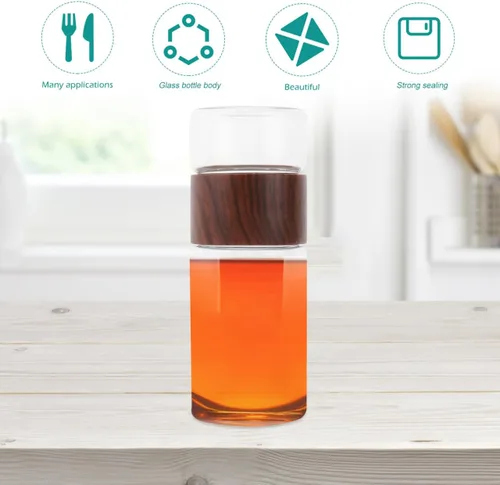 Vista 7 de Hemoton Vaso de separación de agua de doble pared, 6 onzas, resistente al calor, vaso de té de hojas sueltas con infusor de cesta de frutas y tapa a