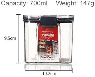 Vista 4 de S&M - Juego de 5 recipientes herméticos para almacenamiento de alimentos con tapas para organización de cocina y despensa, recipientes de plástico