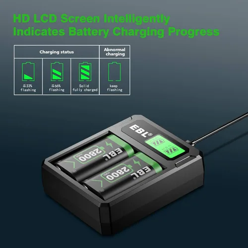 Vista 5 de EBL Controller Rechargeable Battery Packs Compatible for Xbox OneXbox Series XS 2×2800mAh Xbox One Controller Battery Packs for Xbox OneOne SOne