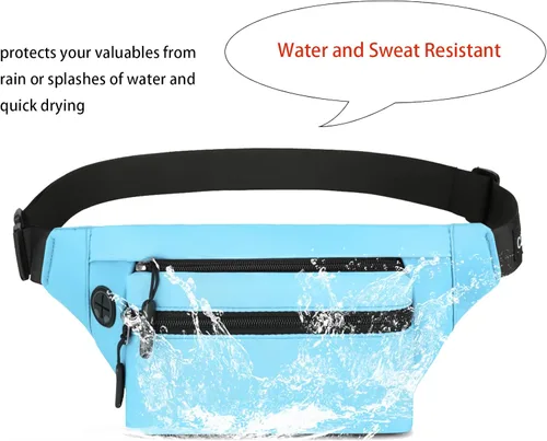 Vista 6 de AuSion Riñonera grande para mujer, impermeable, con 3 bolsillos con cremallera, a la moda, para correr, senderismo, cinturón para hombres, llevar