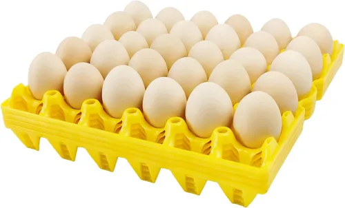 Vista 7 de Paquete de 4 bandejas de huevos de plástico para huevos de 30 huevos para granjeros caseros, cajas apilables para huevos con capacidad