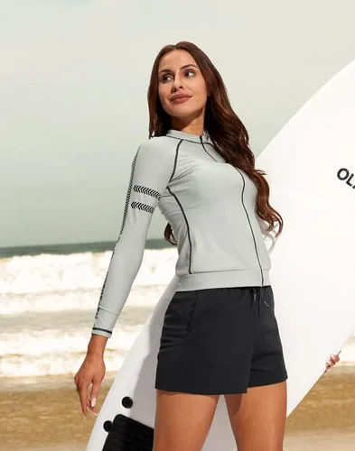 Vista 2 de SANTINY Women's Swim Board Shorts with Pockets UPF50+ Quick Dry 2.5'' Beach Bathing Suit Shorts for Women