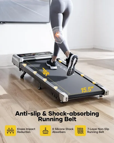 Vista 6 de TOPUTURE Walking Pad with 10% Incline, 3.0HP Brushless Quiet Under Desk Treadmill, Portable Treadmills for Home/Office, Running Machine 300 lbs