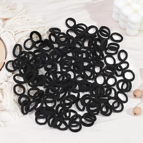 Vista 8 de CÉLLOT 300 ligas para el cabello pequeñas sin costuras para bebés y niños Negro (Serie B para bebé/bebé)