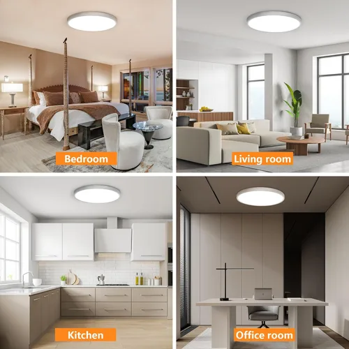 Vista 7 de LMP Lámpara de techo de montaje empotrado de 15.8 pulgadas, 36 W, 3CCT seleccionable (3000 K/4000 K/5000 K) lámpara de techo regulable, lámpara