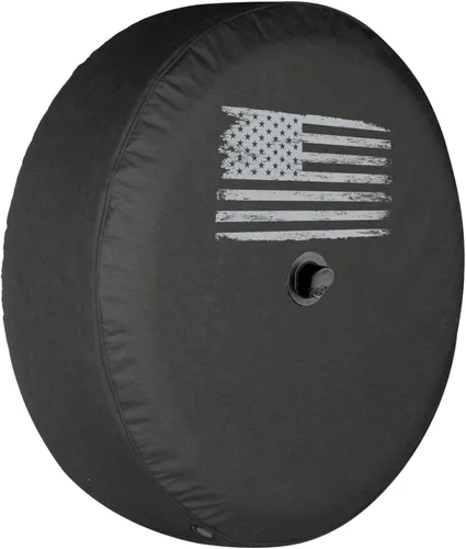 Vista 2 de Boomerang® Estados Unidos - Cubierta suave para neumáticos de 30 pulgadas - Bandera envejecida - Compatible con Ford Bronco (con cámara de respaldo)