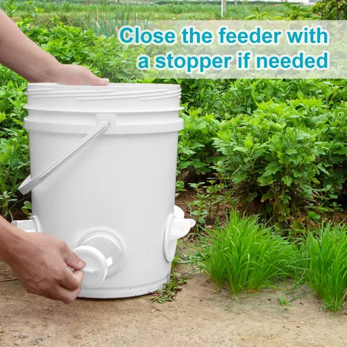 Vista 4 de Chicken Feeder No Waste Automatic Poultry Feeder Ports Chicken Feeders and Waterer Set DIY Chicken Feeders Kit