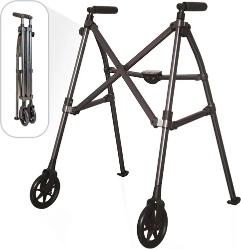 Able Life Andadera para viajes plegable de peso ligero ahorrador de espacio Ruedas de 6 pulgadas, soporta 400 libras/Bariátrico, 4200-B, Negro Nuez